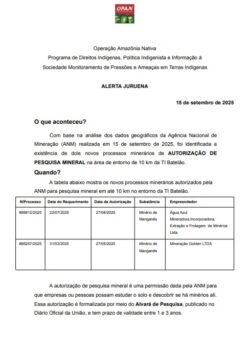 Alerta Juruena TI Batelão